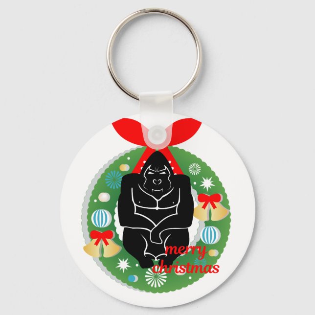 merry christmas gorilla key ring (Front)