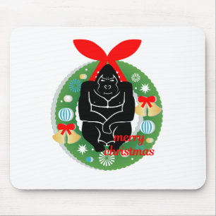 merry christmas gorilla mouse mat