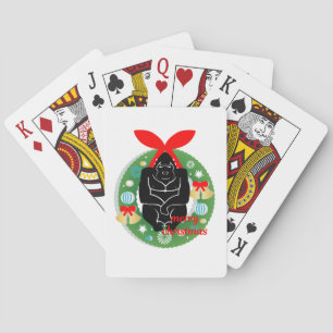 merry christmas gorilla playing cards