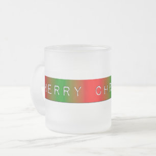 Merry Christmas Gradient Frosted Glass Coffee Mug