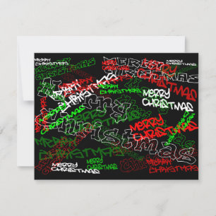MERRY CHRISTMAS GRAFFITI HOLIDAY CARD