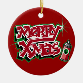 Merry Christmas Graffiti Ornament