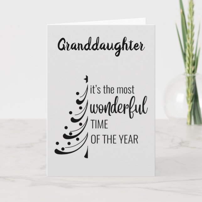MERRY CHRISTMAS **GRANDDAUGHER*** WITH LOVE HOLIDAY CARD (Front)