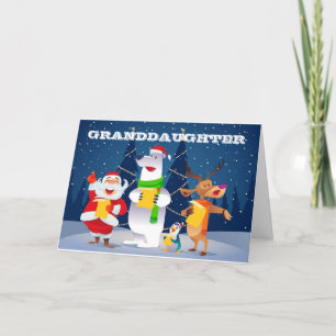 *MERRY CHRISTMAS GRANDDAUGHTER* CAROLING FOR YOU!  HOLIDAY CARD