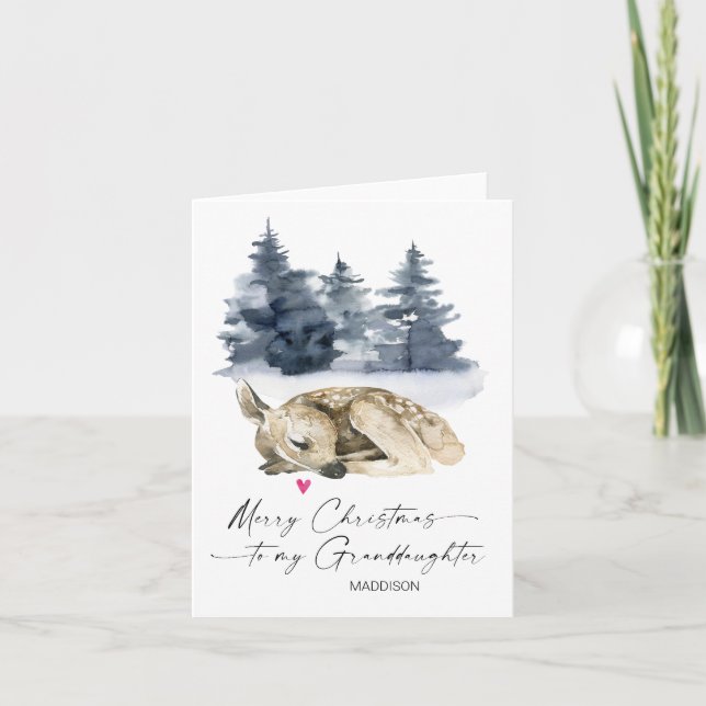 Merry Christmas Granddaughter from Grandparents Card (Front)