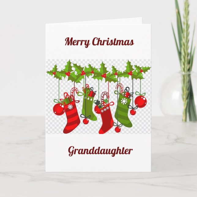 MERRY CHRISTMAS ***GRANDDAUGHTER*** HOLIDAY CARD (Front)