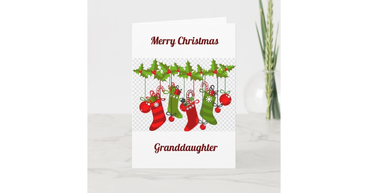 MERRY CHRISTMAS <em><strong>GRANDDAUGHTER</strong></em> HOLIDAY CARD | Zazzle.co.uk