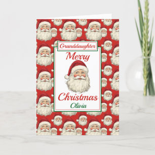 Merry Christmas Granddaughter Santa Holiday Card