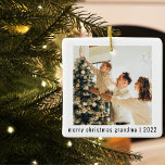 Merry Christmas Grandma 2022 | Two Photos Ceramic Ornament<br><div class="desc">Merry Christmas Grandma 2022 | Two Photos</div>