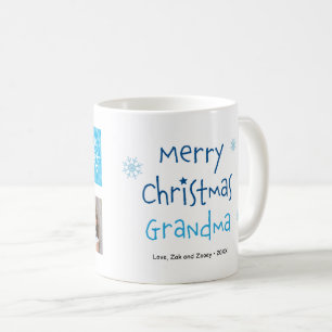 Merry Christmas Grandma 2 Photo Custom Mug