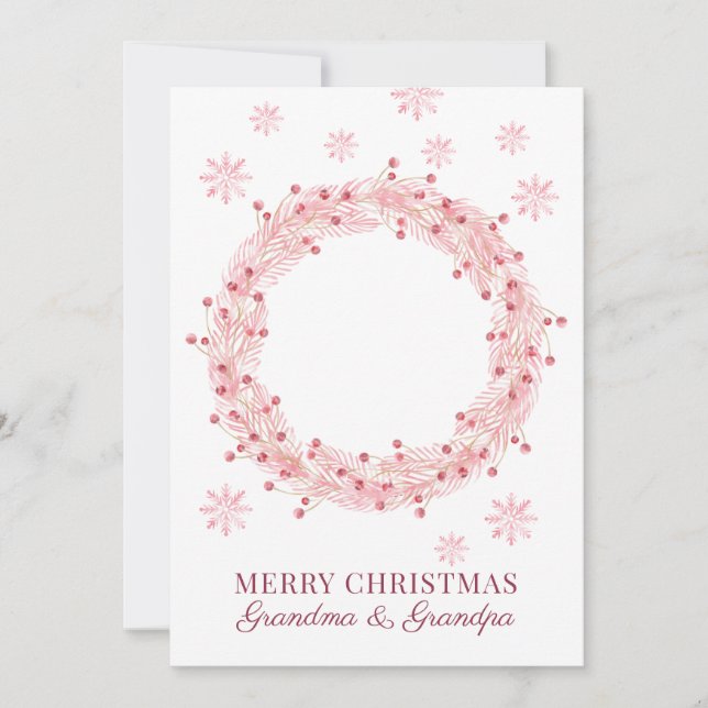 Merry Christmas Grandma Grandpa Baby Photo  (Front)