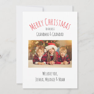 Merry Christmas Grandma & Grandpa Custom Name Card