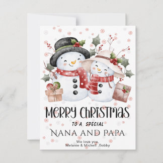 Merry Christmas Grandma & Grandpa Custom Name Card