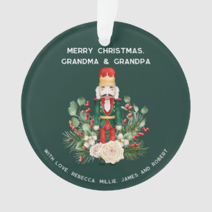 Merry Christmas Grandma Grandpa Nutcracker Photo Ornament