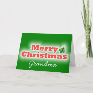 Merry Christmas Grandma Holiday Card