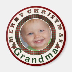 Merry Christmas Grandma Holiday Photo Custom Magnet