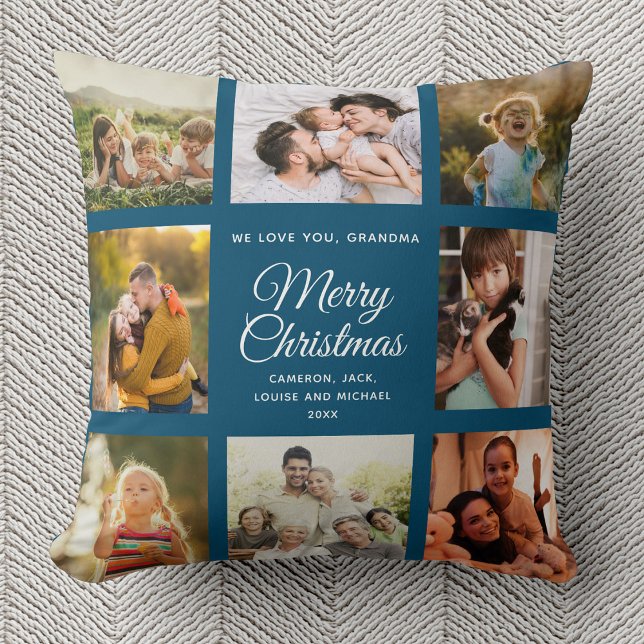 Merry Christmas Grandma Instagram Photo Collage Cushion (Creator Uploaded)