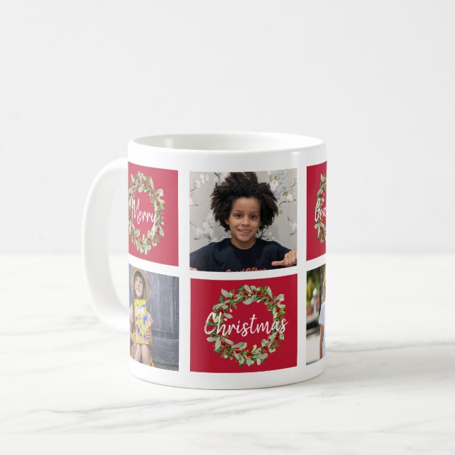 Merry Christmas Grandma Photo Collage Coffee Mug (Front Left)