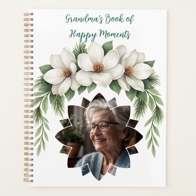 Merry Christmas Grandma Photo Holiday Gift Planner (Front)