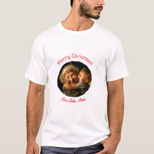 Merry Christmas grandmother daughter photo circle T-Shirt