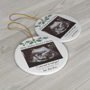 Merry Christmas Grandparents Ultrasound Pregnancy Ceramic Tree Decoration