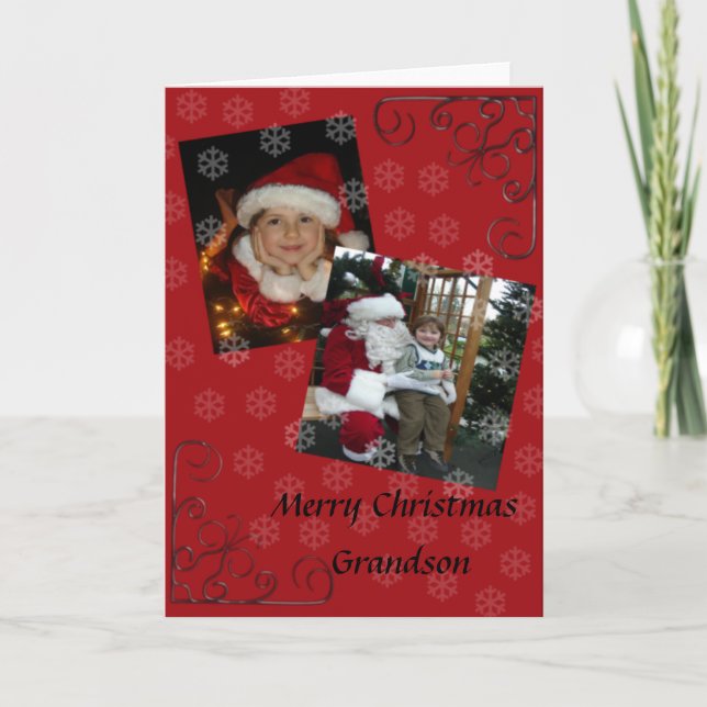 Merry Christmas grandson Holiday Card (Front)