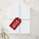 Merry Christmas graphic retro font holiday Gift Tags<br><div class="desc">Merry Christmas graphic typography holiday design. With modern hand drawn text and trees.</div>