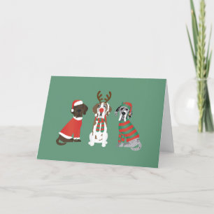 Merry Christmas Great Dane Dogs Holiday Card