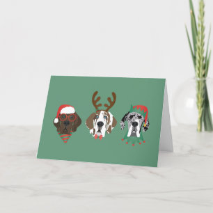 Merry Christmas Great Dane Dogs Holiday Card