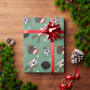 Merry Christmas Great Dane Dogs Wrapping Paper