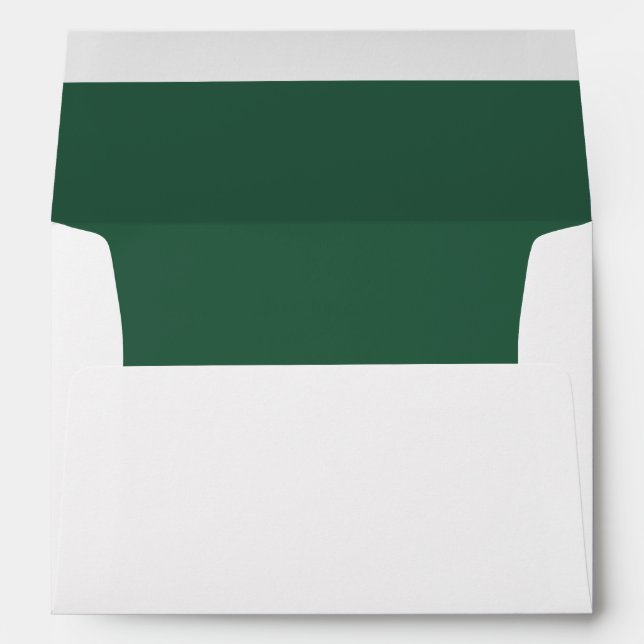 Merry Christmas Green 5x7 Return Address Envelope (Back (Bottom))