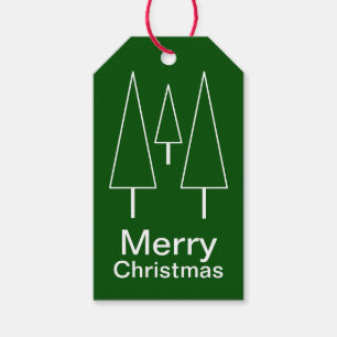 Merry Christmas Green Abstract Gift Tags