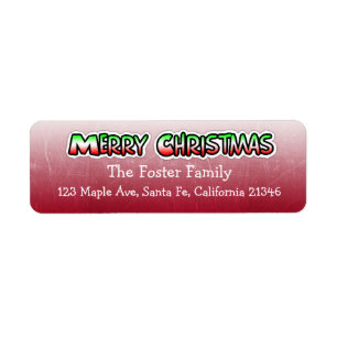 Merry Christmas Green and Red Bubbly Lettered