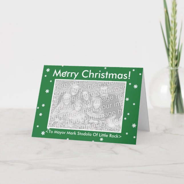 MERRY CHRISTMAS! Green Customisable My Dog Votes Holiday Card (Front)