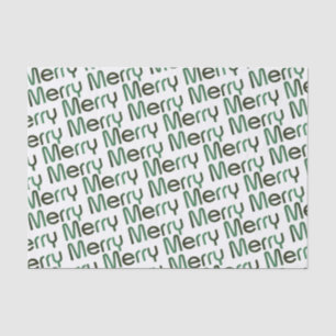 Merry Christmas Green Gradient Text Holiday Tissue Paper