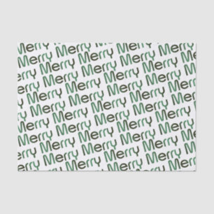 Merry Christmas Green Gradient Text Holiday Tissue Tissue Paper
