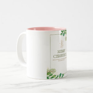 Merry Christmas Green Leaf Mug