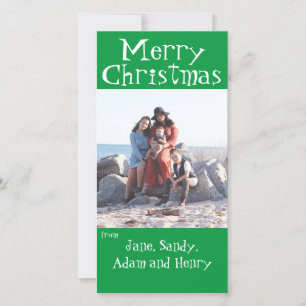 Merry Christmas Green Photo Card