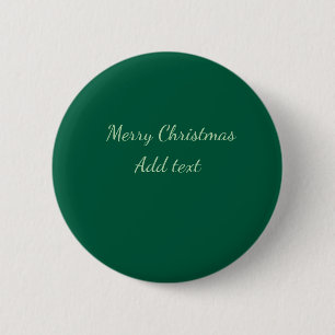 Merry Christmas green plain solo background holida 6 Cm Round Badge
