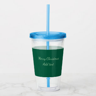Merry Christmas green plain solo background holida Acrylic Tumbler