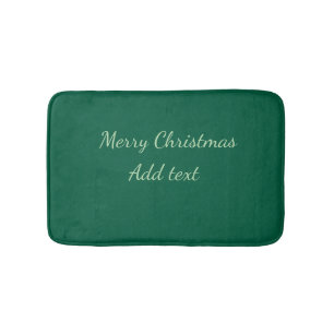 Merry Christmas green plain solo background holida Bath Mat