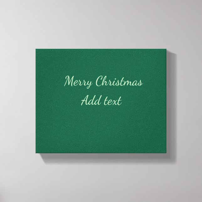 Merry Christmas green plain solo background holida Canvas Print (Front)
