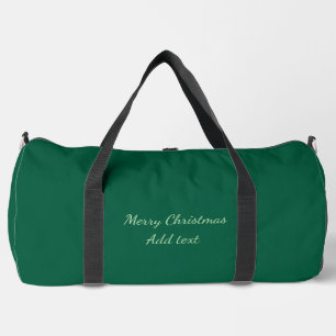 Merry Christmas green plain solo background holida Duffle Bag