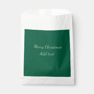 Merry Christmas green plain solo background holida Favour Bags