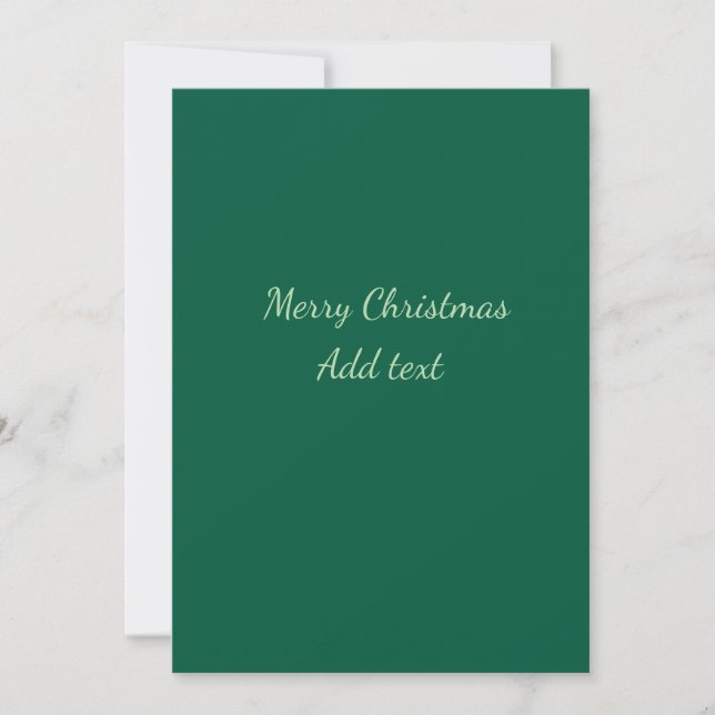 Merry Christmas green plain solo background holida Invitation (Front)