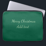 Merry Christmas green plain solo background holida Laptop Sleeve<br><div class="desc">Design</div>