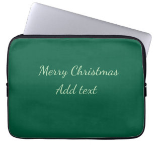 Merry Christmas green plain solo background holida Laptop Sleeve