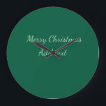 Merry Christmas green plain solo background holida Large Clock<br><div class="desc">Design</div>