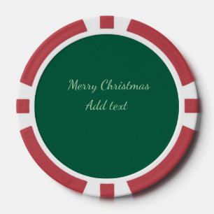 Merry Christmas green plain solo background holida Poker Chips
