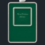 Merry Christmas green plain solo background holida Silver Plated Framed Ornament<br><div class="desc">Design</div>